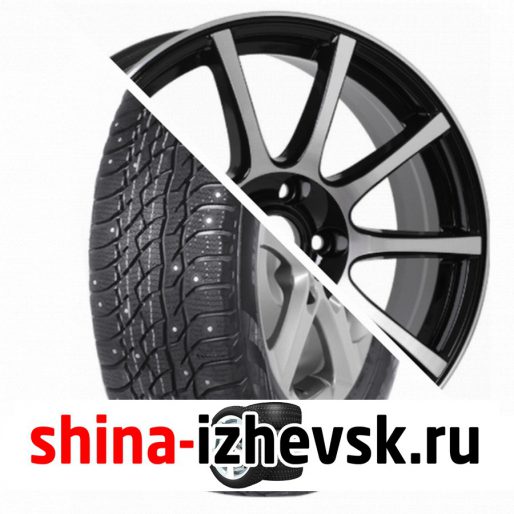 Колесо в сборе Viatti Bosco Nordico (V-523) 205/70 R15 T 96 + CrossStreet CR16 6xR15 4×98 ET40 DIA58.6 Черный полностью полированный в Ижевске